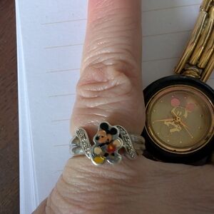 Disney Silver and Black Intricate Ring